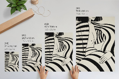 Foto su tela Eleganza a righe geometriche in bianco e nero