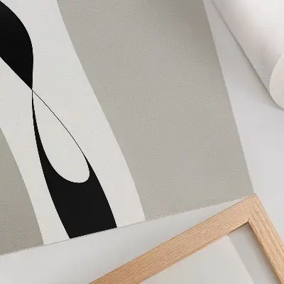 Poster linee bianche e nere con contrasti morbidi