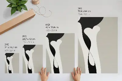 Poster linee bianche e nere con contrasti morbidi