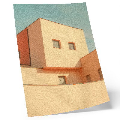 Stampa su tela architettura geometrica facciata beige