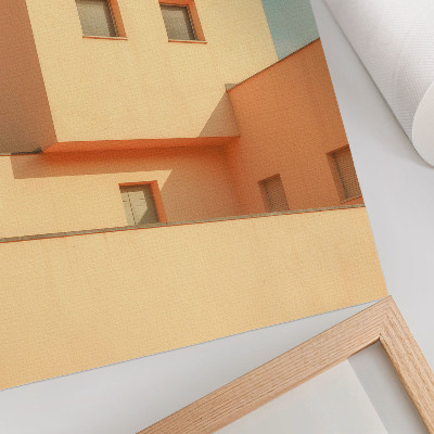 Stampa su tela architettura geometrica facciata beige