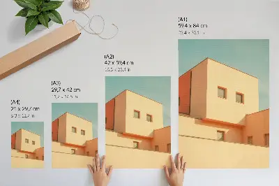 Stampa su tela architettura geometrica con facciata beige