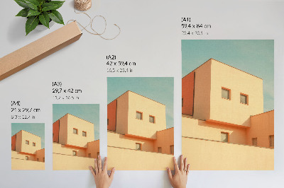 Stampa su tela architettura geometrica facciata beige