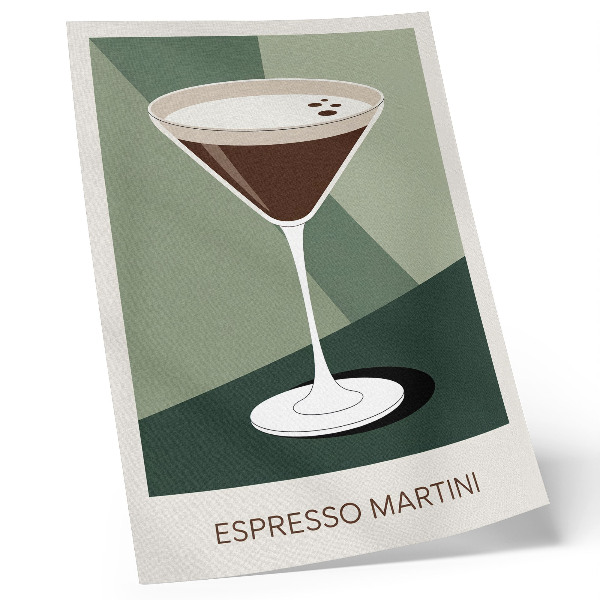 Foto su tela Martini moderno nei toni del verde, beige e bianco.