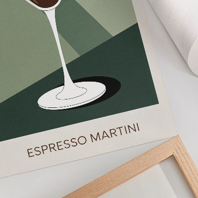 Foto su tela Martini moderno nei toni del verde, beige e bianco.