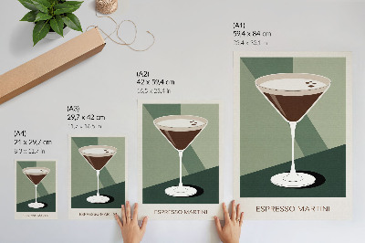 Foto su tela Martini moderno nei toni del verde, beige e bianco.