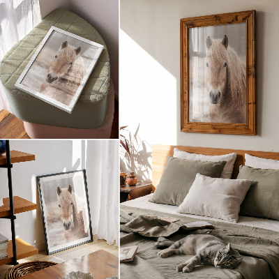 Poster Cavallo inverno colori tenui pace natura