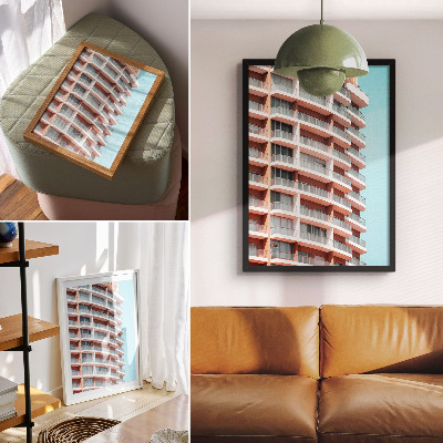 Poster Architettura moderna con balcone aperto