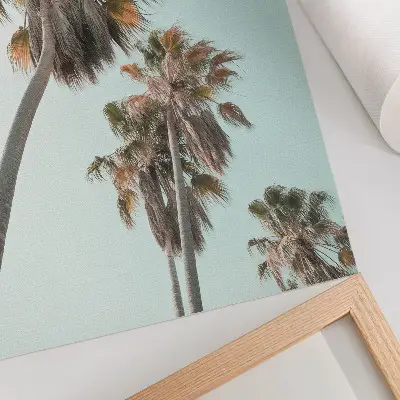 Foto su tela palme delicate con cielo blu esotico