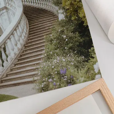 Foto su tela elegante balaustra classica color verde tranquillità