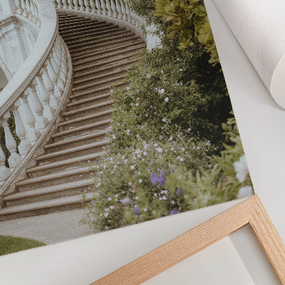 Foto su tela Elegante balaustra classica verde tranquillità