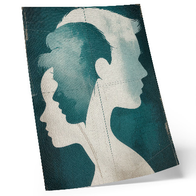 Poster Sagome turchesi con delicate linee bianche