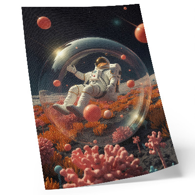 Foto su tela Astronauta spazio piante colorate cosmo