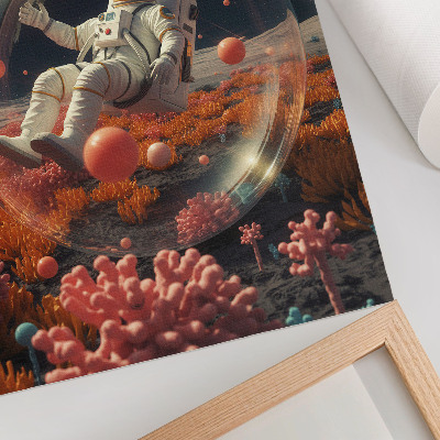 Foto su tela Astronauta spazio piante colorate cosmo