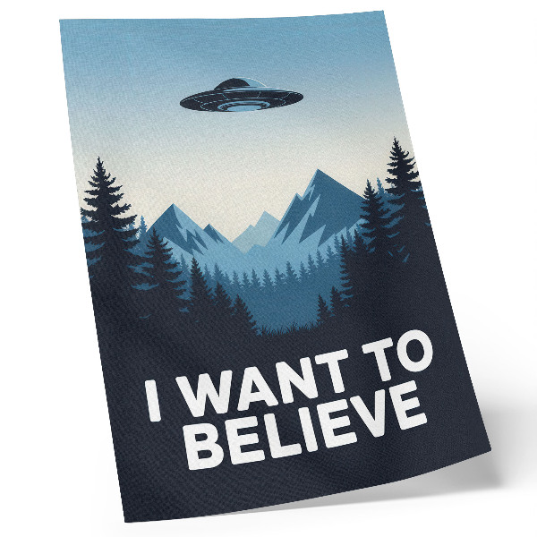 Stampa su tela UFO foresta montagne misterioso stile moderno