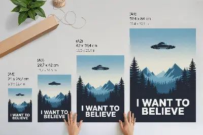 Stampa su tela quadro con foresta e montagne in stile misterioso moderno