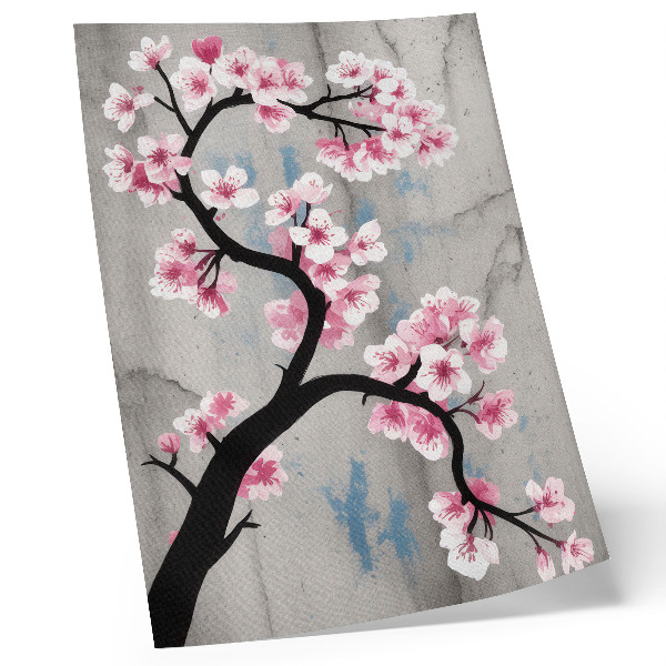 Stampa su tela Fiori delicati su sfondo grigio
