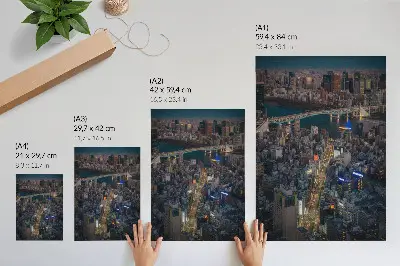 Poster l'eleganza notturna della città tra luci e riflessi