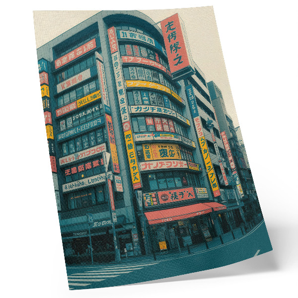 Foto su tela Iscrizioni colorate su edifici modernisti