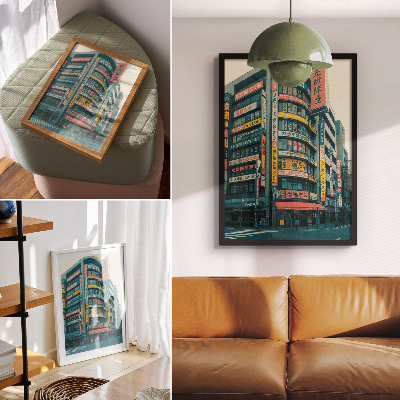 Foto su tela Iscrizioni colorate su edifici modernisti