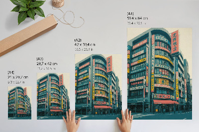 Foto su tela Iscrizioni colorate su edifici modernisti