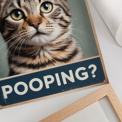 Stampa su tela Un ritratto di gatto retrò leggermente umoristico