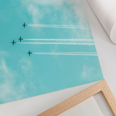 Stampa su tela Aeroplani nel cielo in un moderno sistema dinamico