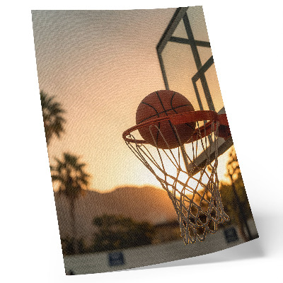 Poster Palla da basket al tramonto energico