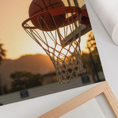 Poster Palla da basket al tramonto energico
