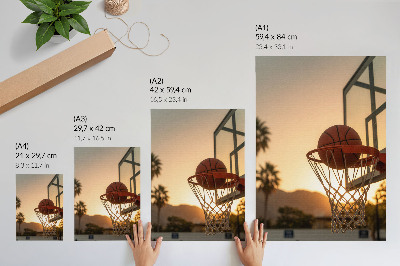 Poster Palla da basket al tramonto energico