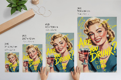 Stampa su tela Testo fumetto retrò da donna con colori dinamici