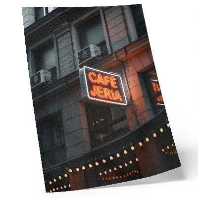 Poster Inquadratura suggestiva con insegne al neon della città