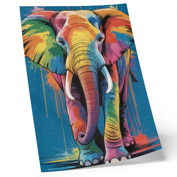 Foto su tela Elefante colorato, colori contrastanti, colore intenso