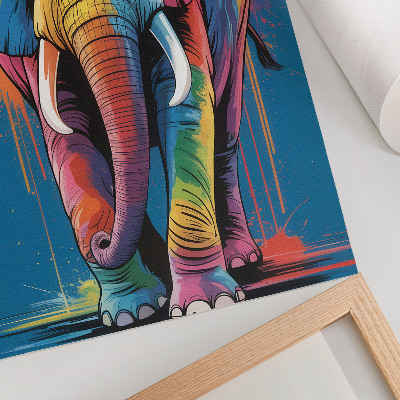 Foto su tela Elefante colorato, colori contrastanti, colore intenso