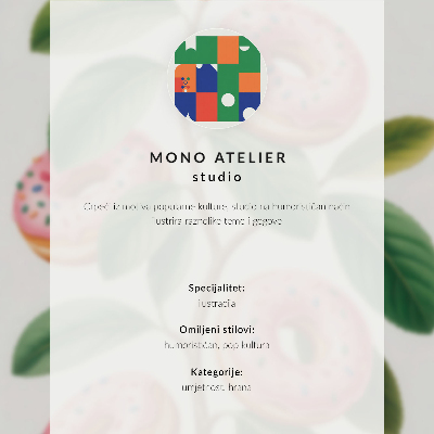 Poster Personaggio in stile fumetto con maschera e fiori colorati