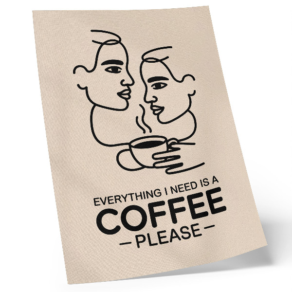 Stampa su tela Contorni del viso minimalisti a forma di tazza di caffè