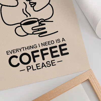 Stampa su tela Contorni del viso minimalisti a forma di tazza di caffè