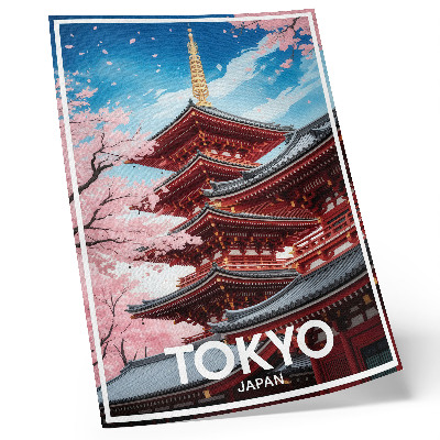 Poster Architettura della pagoda Fiori rosa Armonia
