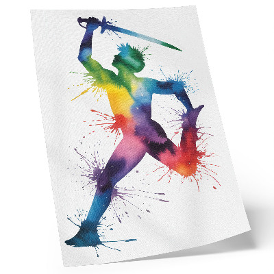 Stampa su tela Una figura dai colori vivaci con una spada