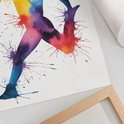 Stampa su tela figura con spada dai colori vivaci