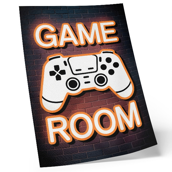 Foto su tela Controller per insegne al neon su sfondo nero