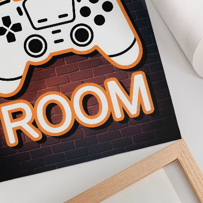 Foto su tela Controller per insegne al neon su sfondo nero