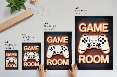 Foto su tela Controller per insegne al neon su sfondo nero