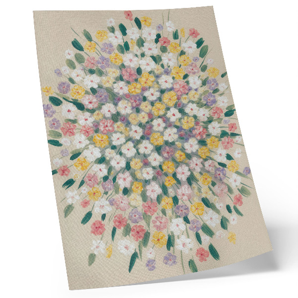 Poster Fiori colorati, foglie color pastello, freschezza