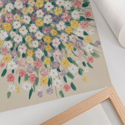 Poster Fiori colorati, foglie color pastello, freschezza