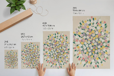 Poster Fiori colorati, foglie color pastello, freschezza