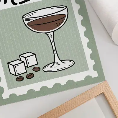 Poster grafica in stile vintage per espresso martini