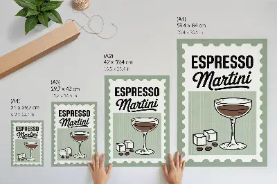 Poster grafica in stile vintage per espresso martini