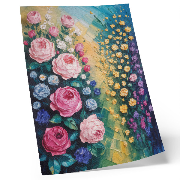 Stampa su tela Fiori, rose, colori vivaci, atmosfera astratta