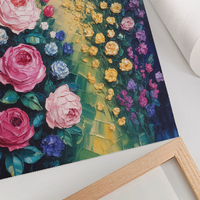 Stampa su tela Fiori, rose, colori vivaci, atmosfera astratta